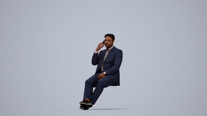 3D people model man business, scanned human for 3ds Max rendering, top-down view render