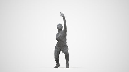 photogrammetry 3D woman sport, realistic human model archviz FBX, wireframe back view