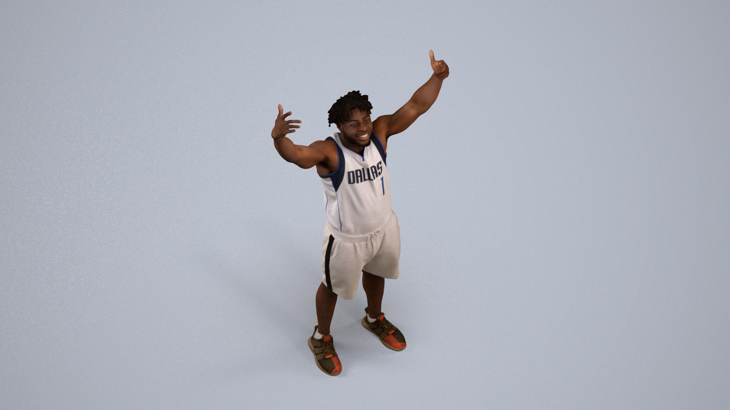 scanned 3D man sport, photogrammetry people for Enscape and V-Ray, back view render