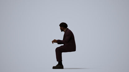 photogrammetry 3D man business, realistic human model archviz FBX, three-quarter view render