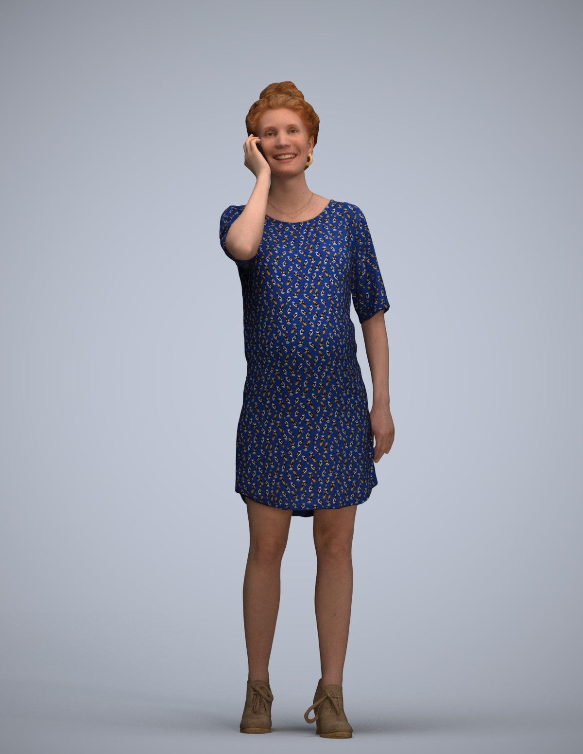 photogrammetry 3D woman business standing, realistic human model archviz FBX