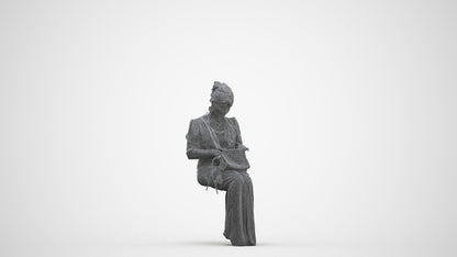 3D people model woman casual standing, scanned human for 3ds Max rendering, three-quarter front view render