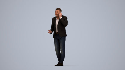 realistic 3D people man business, render-ready for V-Ray and Corona, FBX OBJ, top-down view render