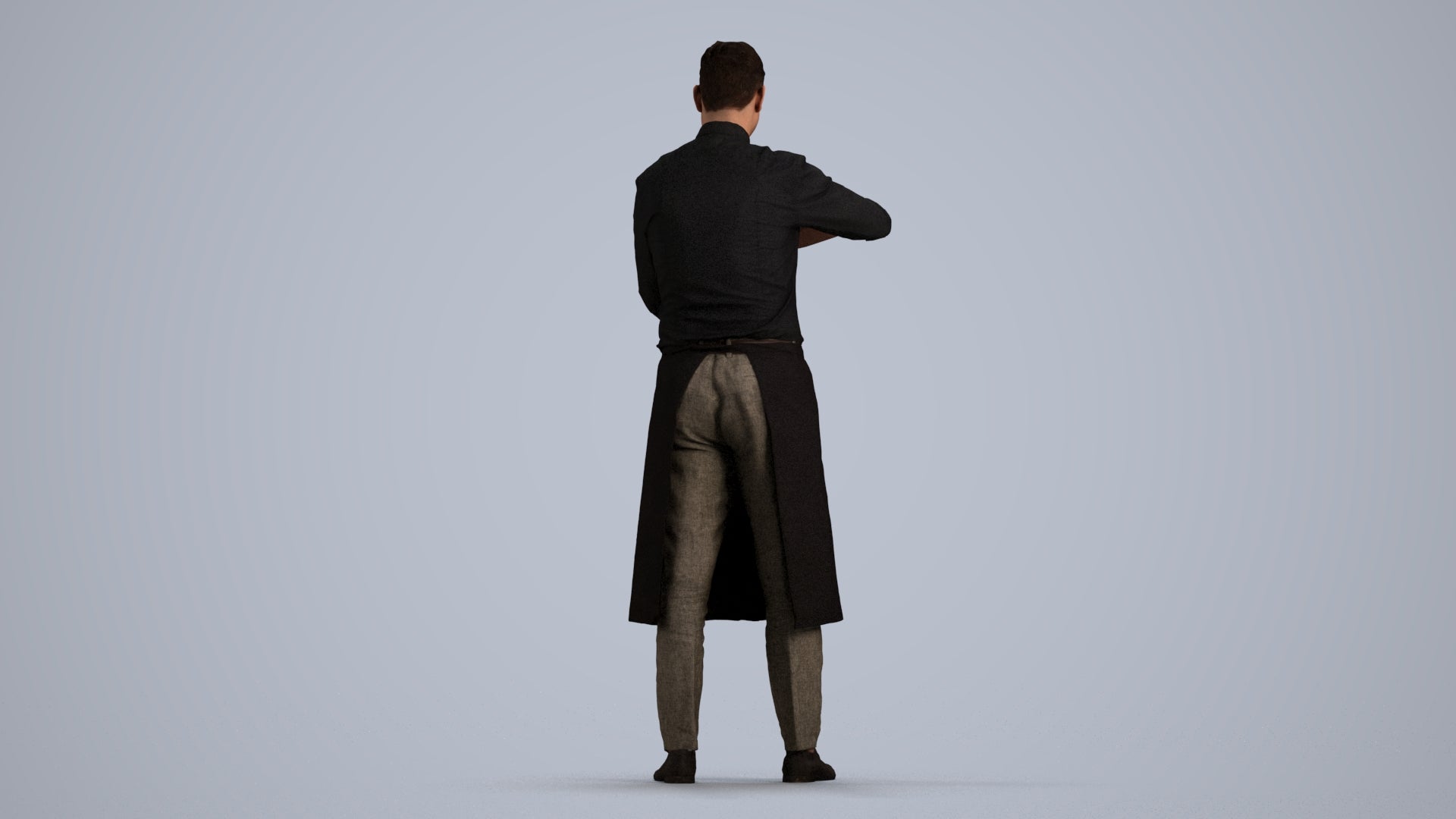 3D scanned man hospitality, photorealistic archviz people for Enscape and SketchUp, front view render