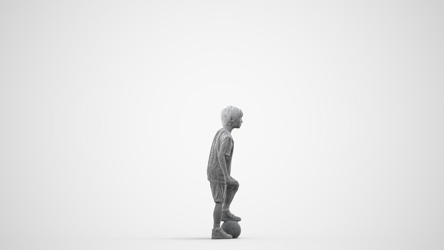 photogrammetry 3D boy casual kids, realistic human model archviz FBX, wireframe side view