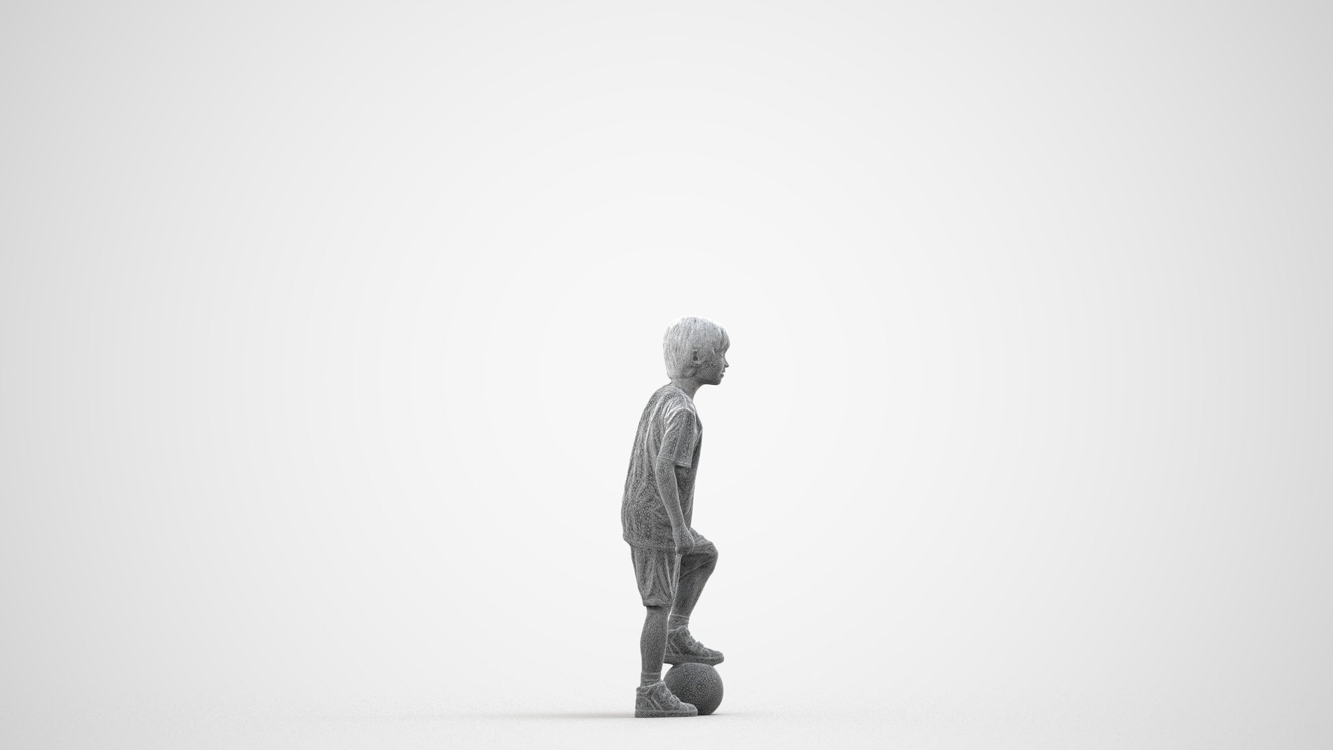 photogrammetry 3D boy casual kids, realistic human model archviz FBX, wireframe side view