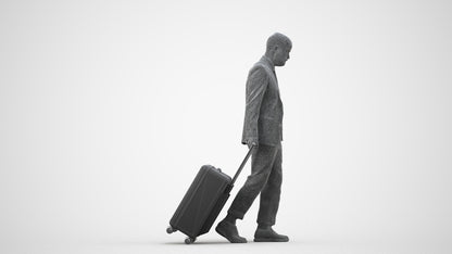 realistic 3D people man business, render-ready for V-Ray and Corona, FBX OBJ, wireframe side view