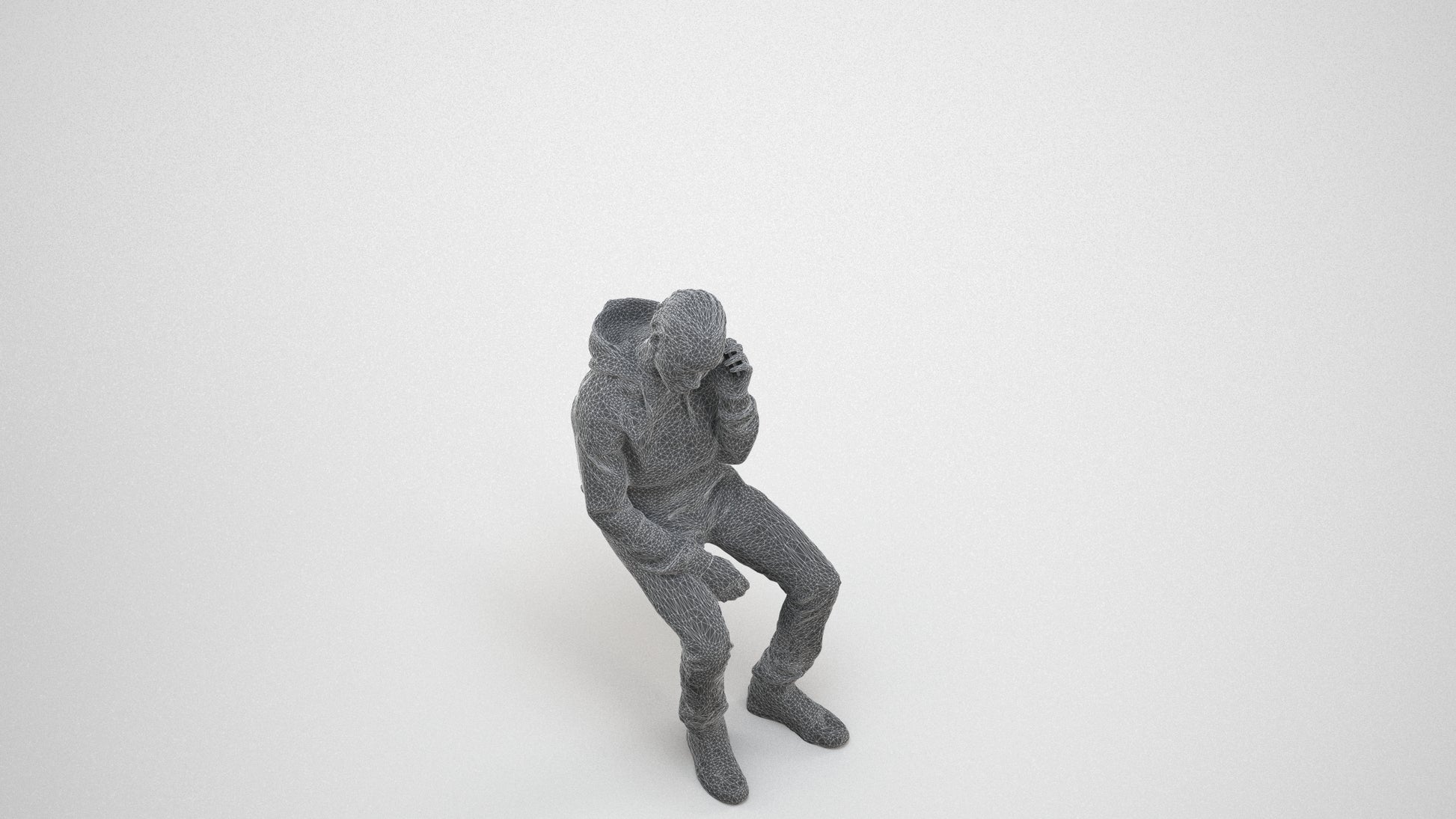 realistic 3D boy casual kids, scanned archviz people for Blender and 3ds Max, wireframe three-quarter view
