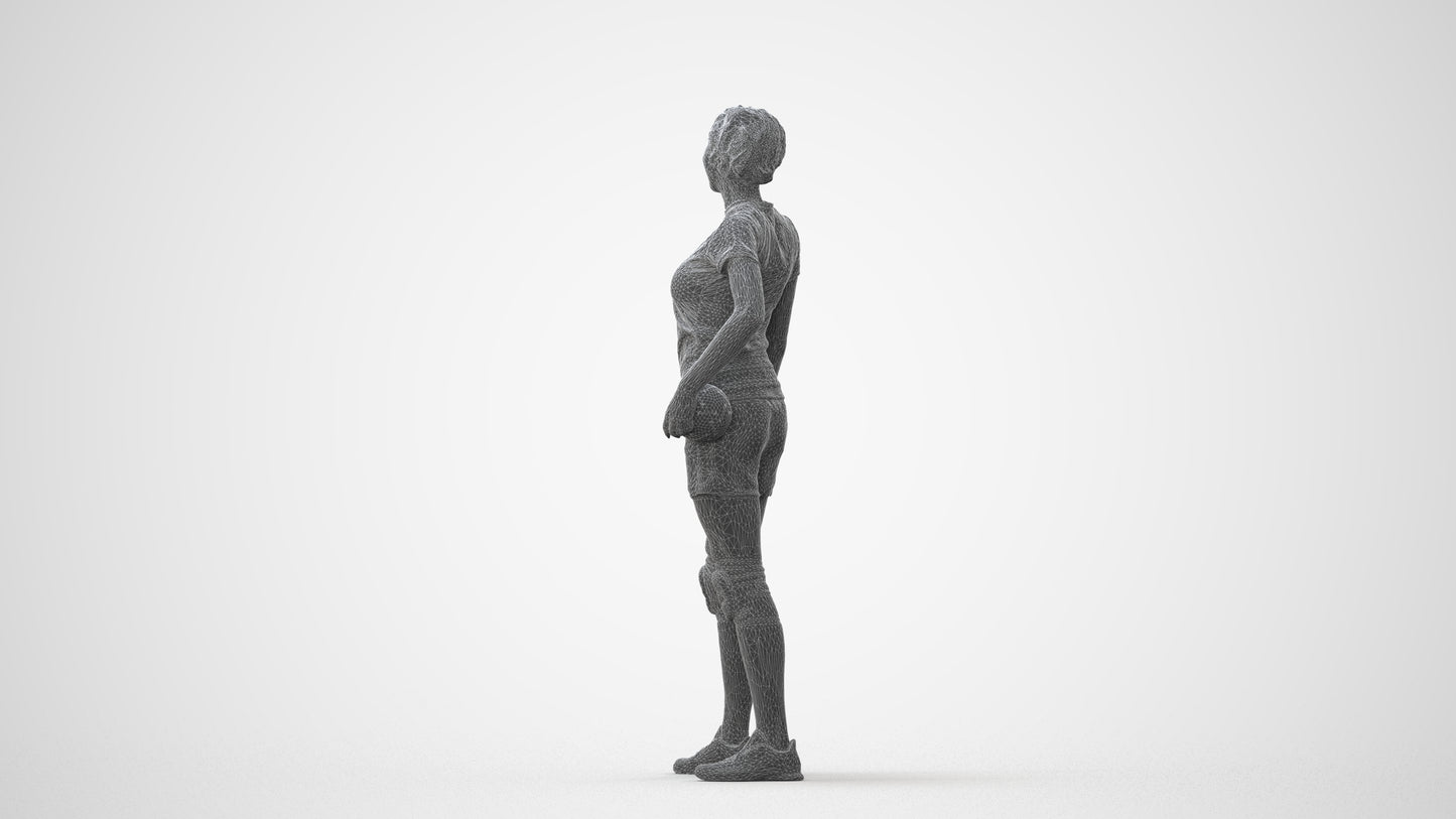 realistic 3D human woman sport, archviz people FBX OBJ for Blender, square thumbnail