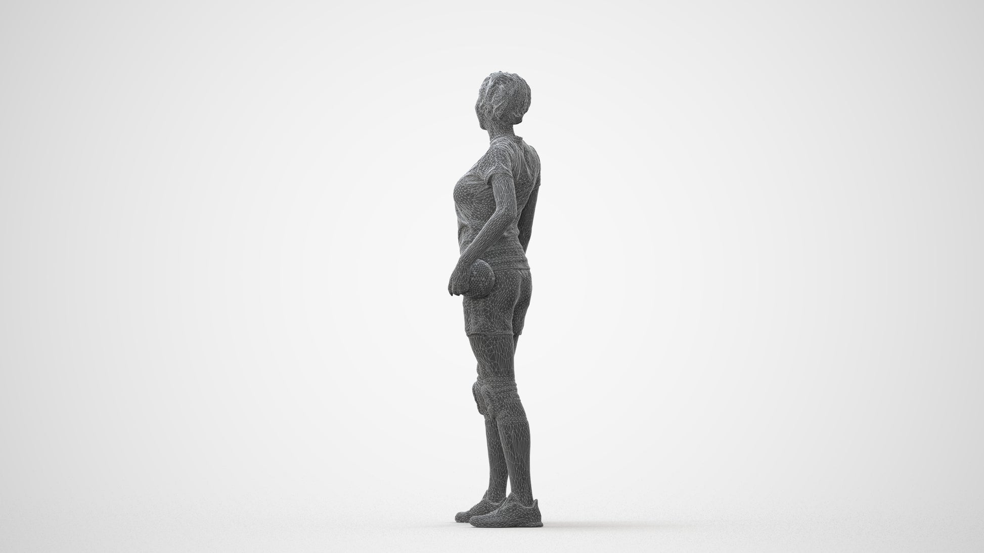 realistic 3D human woman sport, archviz people FBX OBJ for Blender, square thumbnail