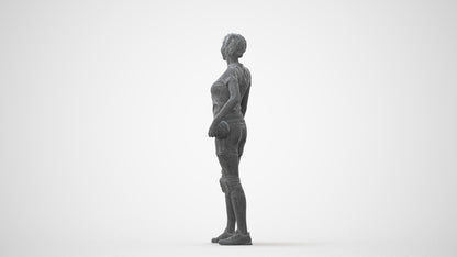 realistic 3D human woman sport, archviz people FBX OBJ for Blender, square thumbnail
