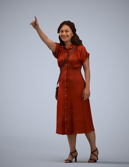 photogrammetry 3D woman casual standing, realistic human model archviz FBX