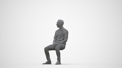 realistic 3D people man casual pool, render-ready for V-Ray and Corona, FBX OBJ, wireframe back view