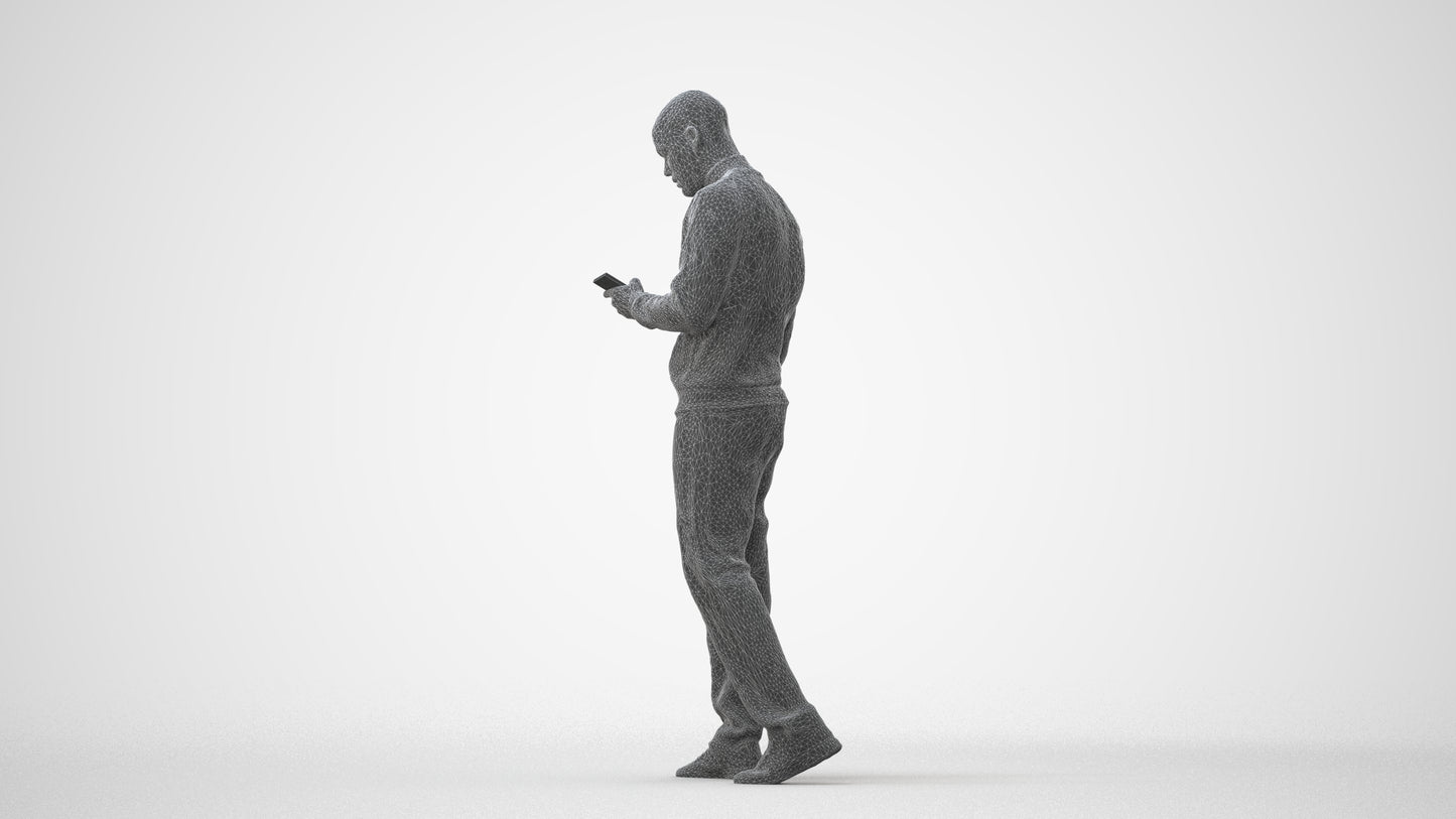 3D people model man walking, scanned human for 3ds Max rendering, square thumbnail