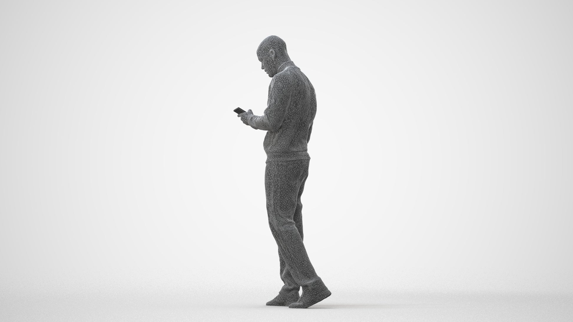 3D people model man walking, scanned human for 3ds Max rendering, square thumbnail