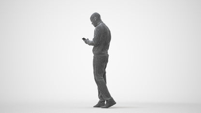 3D people model man walking, scanned human for 3ds Max rendering, square thumbnail