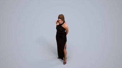 3D scanned woman formalaffairs formal, photorealistic archviz people for Enscape and SketchUp, back view render