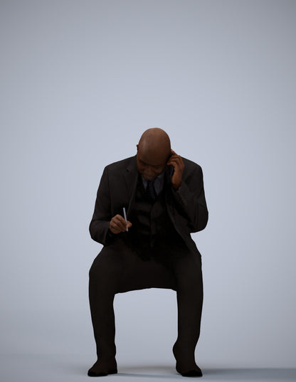 realistic 3D human man business, archviz people FBX OBJ for Blender