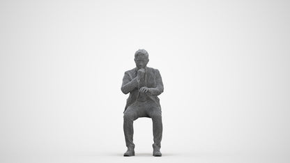 3D people model man business, scanned human for 3ds Max rendering, three-quarter front view render