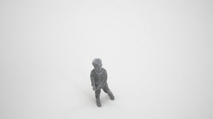 3D people model boy casual kids, scanned human for 3ds Max rendering, wireframe three-quarter view