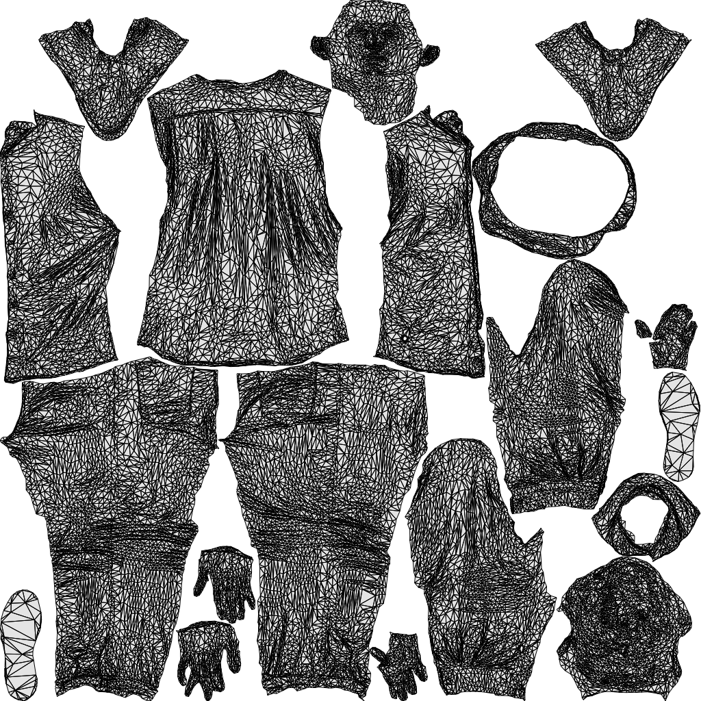 realistic 3D man casual walking, scanned archviz people for Blender and 3ds Max, wireframe top-down view