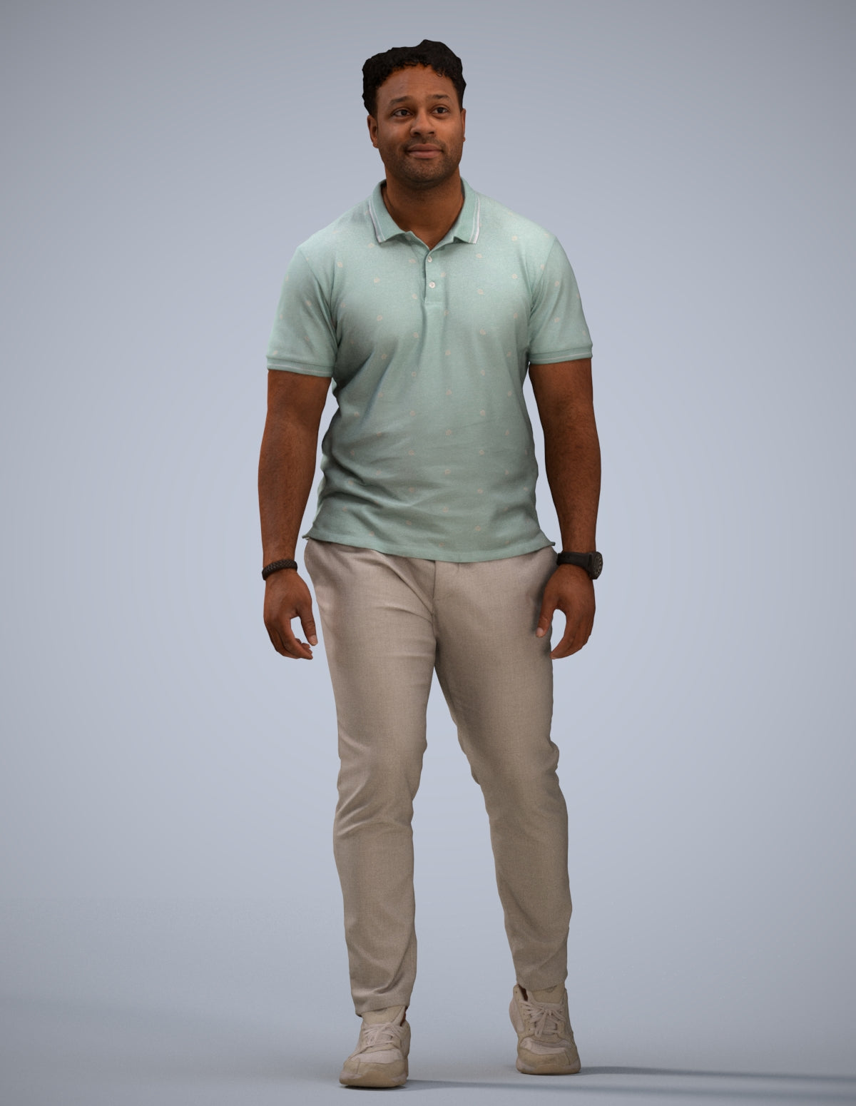 realistic 3D people man casual walking, render-ready for V-Ray and Corona, FBX OBJ