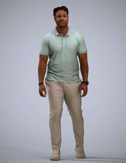 realistic 3D people man casual walking, render-ready for V-Ray and Corona, FBX OBJ