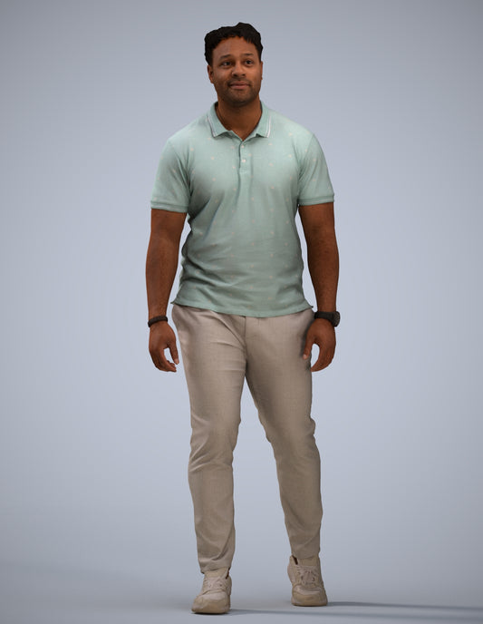 realistic 3D people man casual walking, render-ready for V-Ray and Corona, FBX OBJ