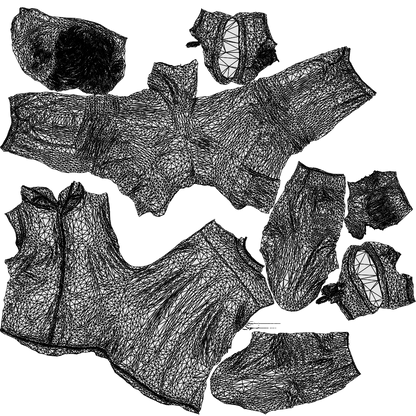 realistic 3D people man casual standing, render-ready for V-Ray and Corona, FBX OBJ, wireframe top-down view