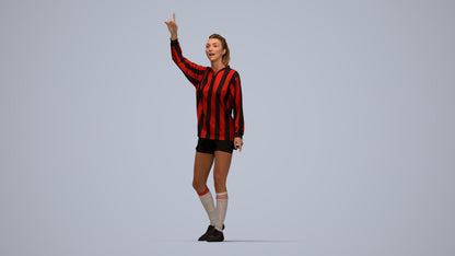 realistic 3D human woman sport, archviz people FBX OBJ for Blender, top-down view render