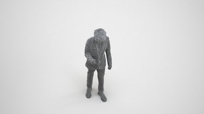 3D human model boy kids, photogrammetry scanned person for archviz, wireframe three-quarter view