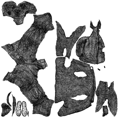 3D people model man casual business, scanned human for 3ds Max rendering, wireframe top-down view