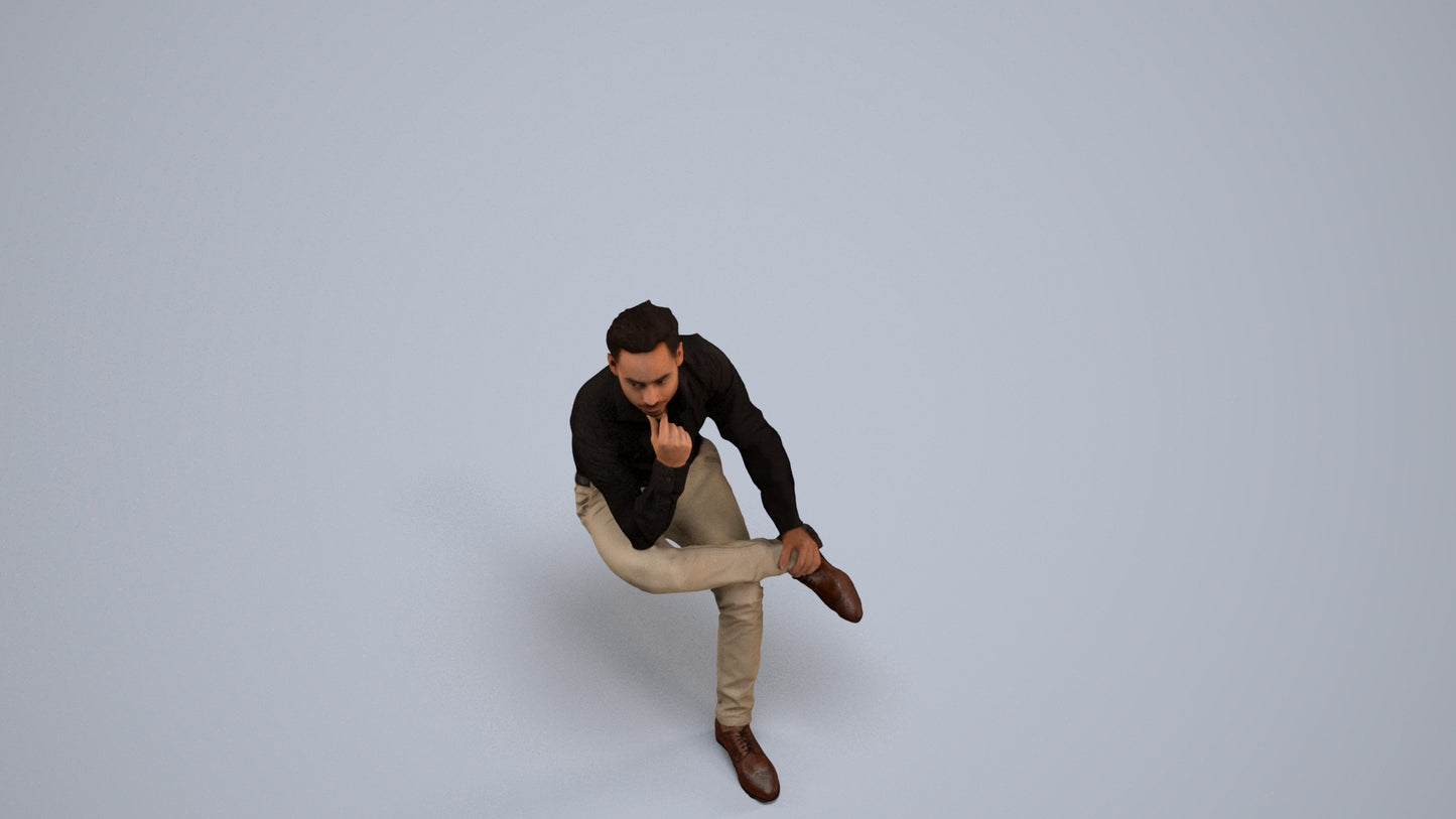 realistic 3D man business, scanned archviz people for Blender and 3ds Max, back view render