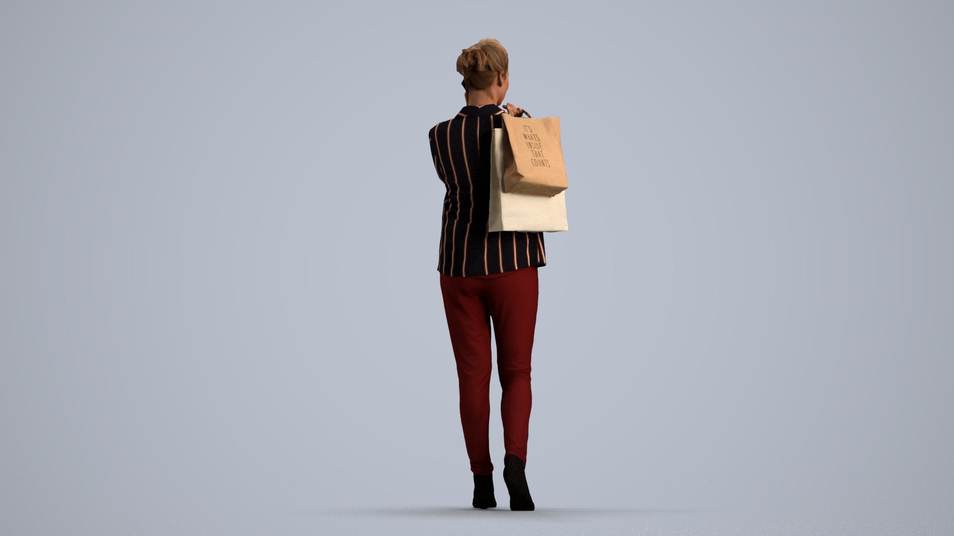 photogrammetry 3D woman business formalaffairs, realistic human model archviz FBX, front view render