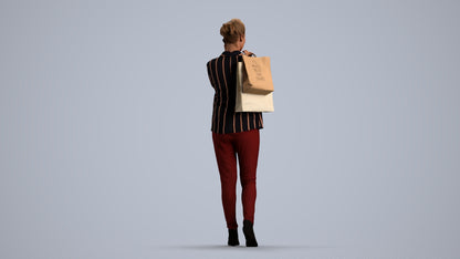 photogrammetry 3D woman business formalaffairs, realistic human model archviz FBX, front view render