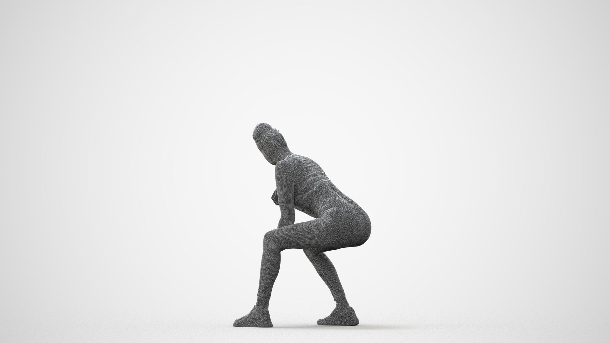 realistic 3D human woman sport, archviz people FBX OBJ for Blender, square thumbnail