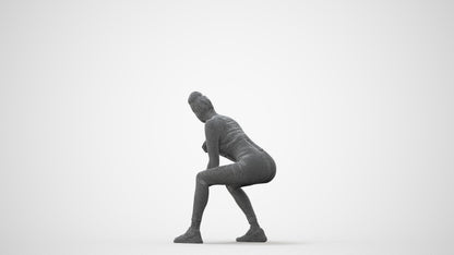 realistic 3D human woman sport, archviz people FBX OBJ for Blender, square thumbnail