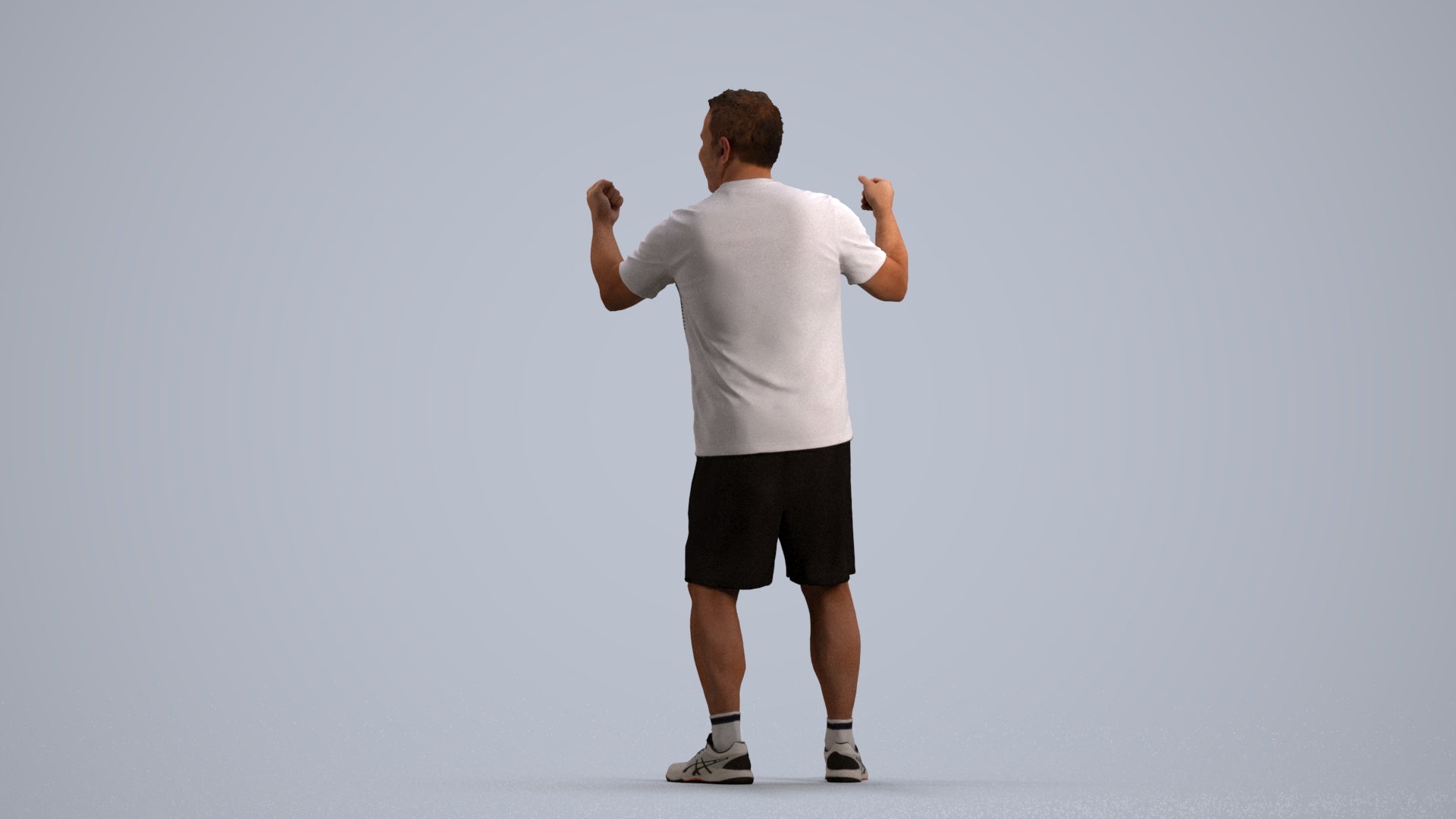 photogrammetry 3D man sport, realistic human model archviz FBX, front view render