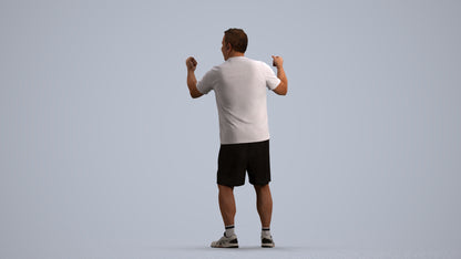 photogrammetry 3D man sport, realistic human model archviz FBX, front view render