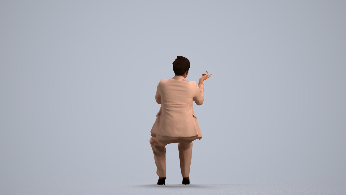 3D people model woman business, scanned human for 3ds Max rendering, front view render