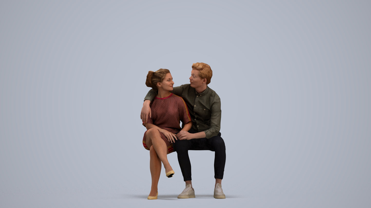 realistic 3D woman casual mix, scanned archviz people for Blender and 3ds Max, standing pose render