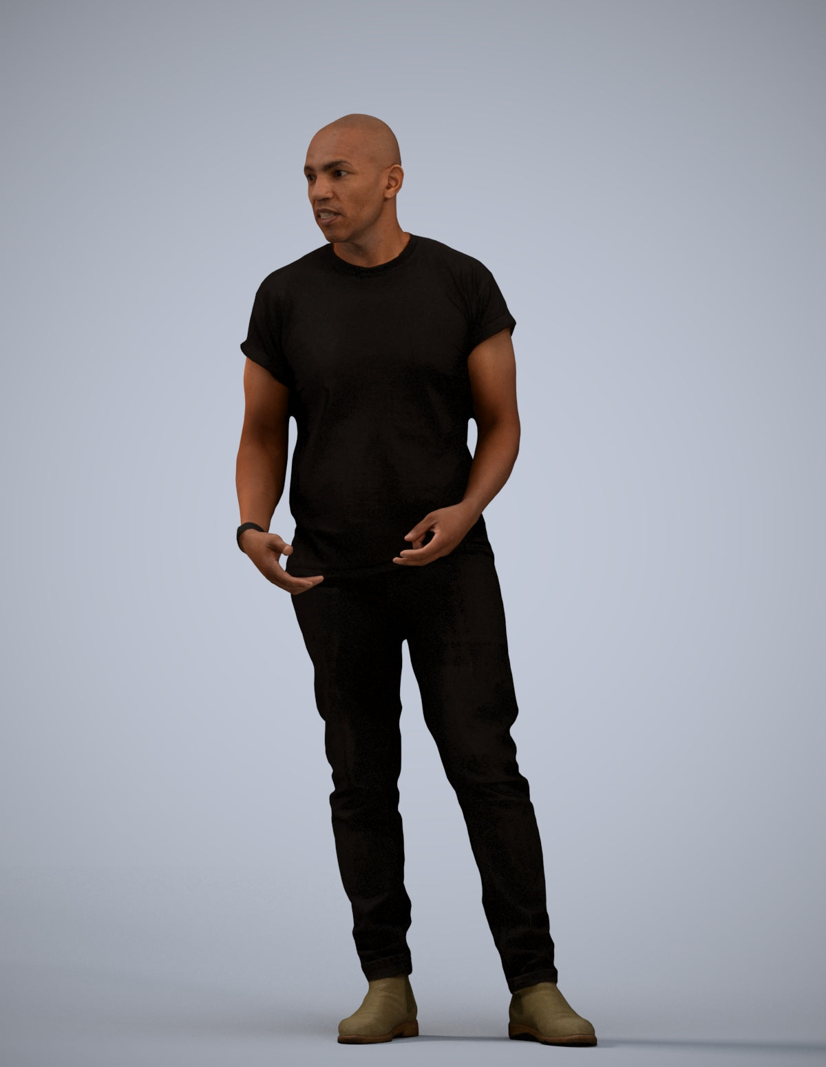 realistic 3D people man casual standing, render-ready for V-Ray and Corona, FBX OBJ
