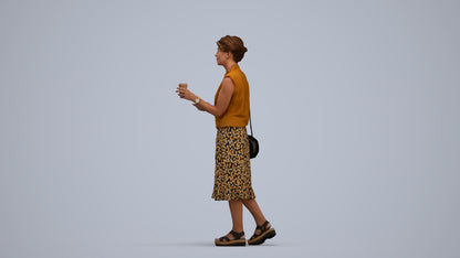 photogrammetry 3D woman casual standing, realistic human model archviz FBX, standing pose render