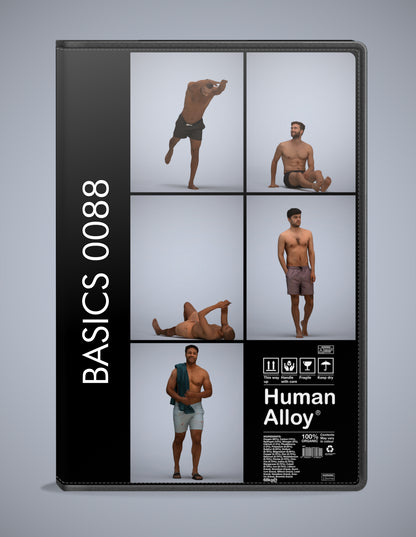 scanned 3D people pool collection, 5 photogrammetry models for Enscape and V-Ray