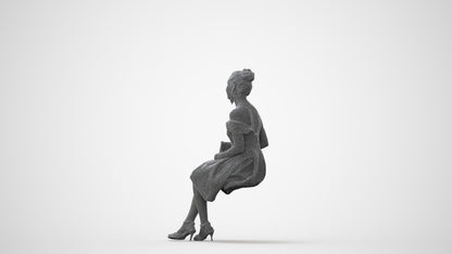 3D human model woman formal, photogrammetry scanned person for archviz, square thumbnail