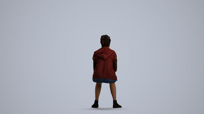 realistic 3D people woman casual sitting, render-ready for V-Ray and Corona, FBX OBJ, front view render