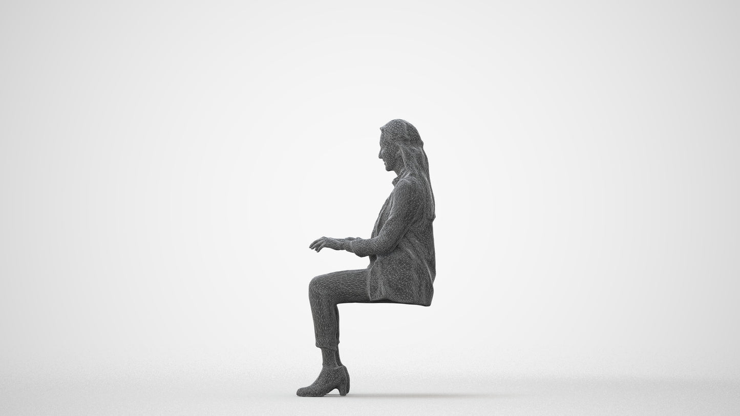 scanned 3D woman business, photogrammetry people for Enscape and V-Ray, square thumbnail