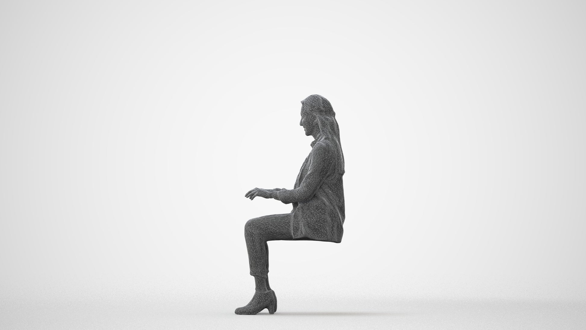 scanned 3D woman business, photogrammetry people for Enscape and V-Ray, square thumbnail