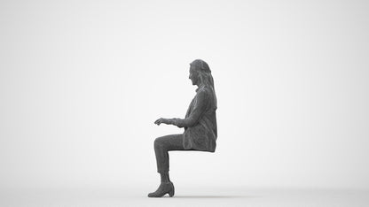 scanned 3D woman business, photogrammetry people for Enscape and V-Ray, square thumbnail