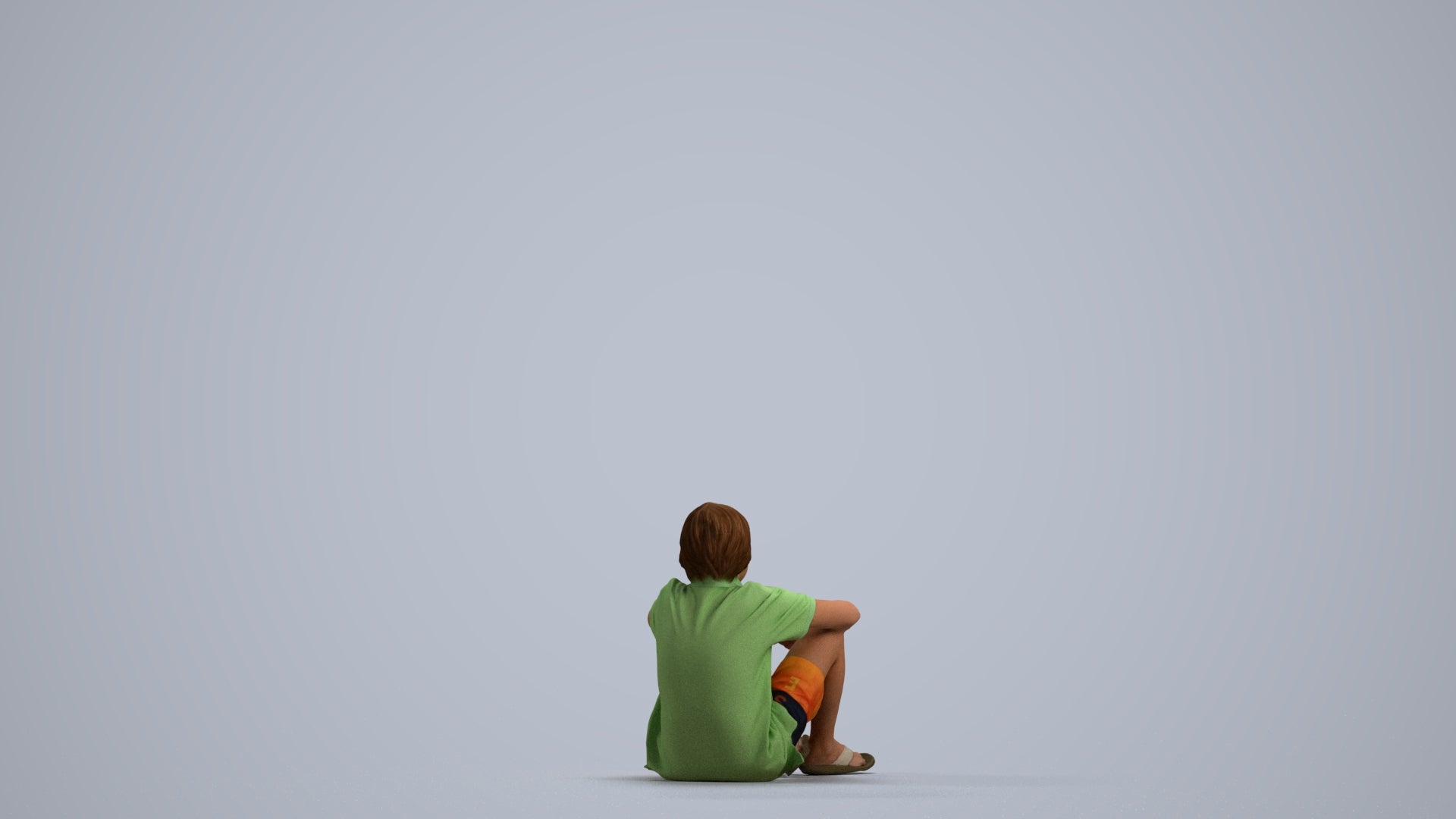 photogrammetry 3D boy kids, realistic human model archviz FBX, front view render